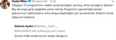 V­e­d­a­t­ ­M­i­l­o­r­ ­F­e­r­i­t­ ­Ş­a­h­e­n­k­’­i­n­ ­r­e­s­t­o­r­a­n­ı­n­ı­ ­e­l­e­ş­t­i­r­d­i­,­ ­N­T­V­ ­p­r­o­g­r­a­m­ı­ ­k­a­l­d­ı­r­d­ı­